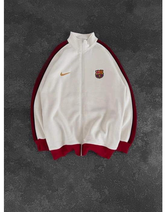 BARCA 3 İPLİK PAMUKLU KUMAŞ OVERSİZE HIRKA BEYAZ