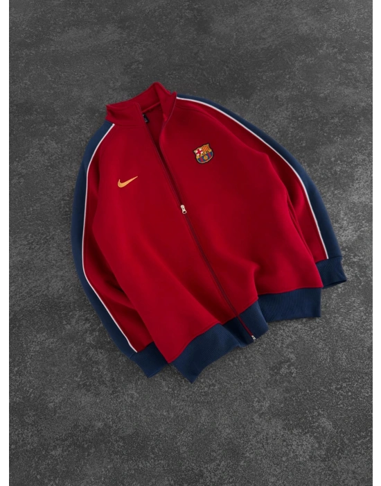 BARCA 3 İPLİK PAMUKLU KUMAŞ OVERSİZE HIRKA KIRMIZI
