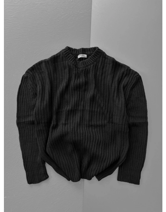 BASİC FİTİLLİ BİSİKLET YAKA MRCH TRİKO SİYAH