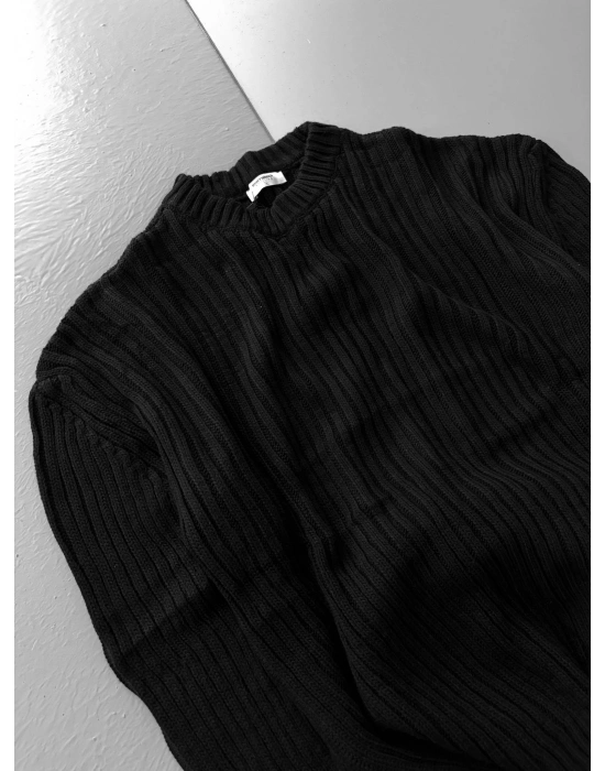 BASİC FİTİLLİ BİSİKLET YAKA MRCH TRİKO SİYAH