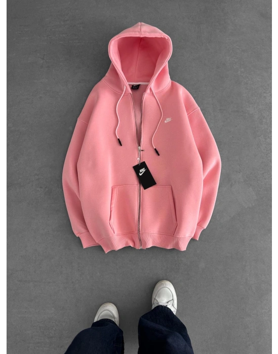 BASİC NK 3 İPLİK PAMUKLU HIRKA PEMBE