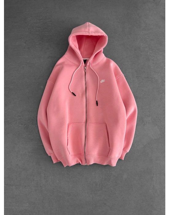 BASİC NK 3 İPLİK PAMUKLU HIRKA PEMBE