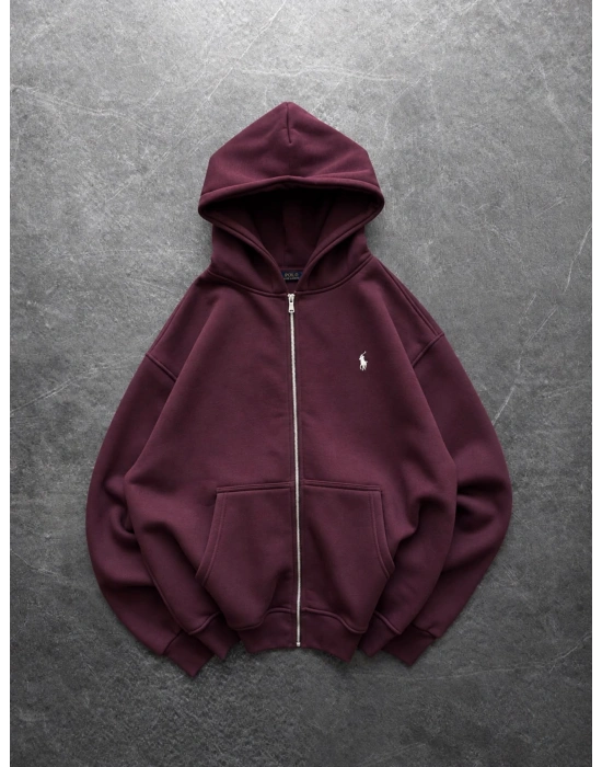 BASIC PL 3 İPLİK PAMUKLU HIRKA BORDO