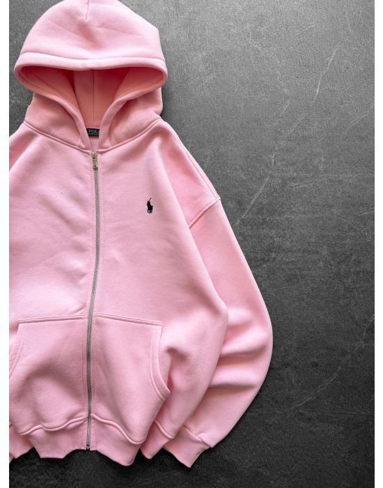 BASIC PL 3 İPLİK PAMUKLU HIRKA PEMBE