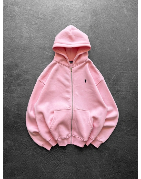 BASIC PL 3 İPLİK PAMUKLU HIRKA PEMBE