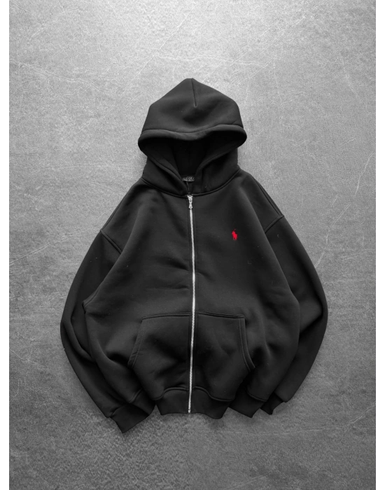 BASIC PL 3 İPLİK PAMUKLU HIRKA SİYAH