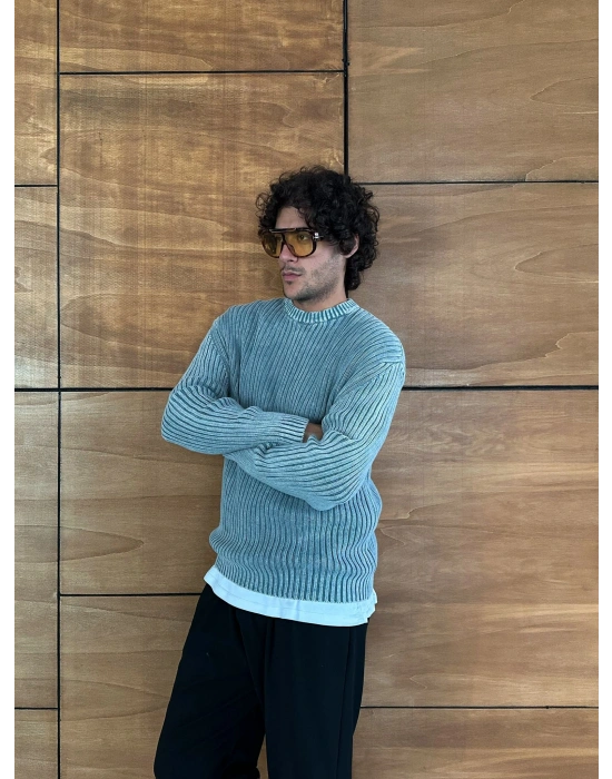 BASİC YIKAMALI MRCH TRİKO MAVİ