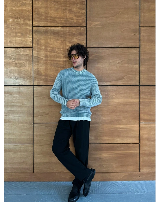 BASİC YIKAMALI MRCH TRİKO MAVİ