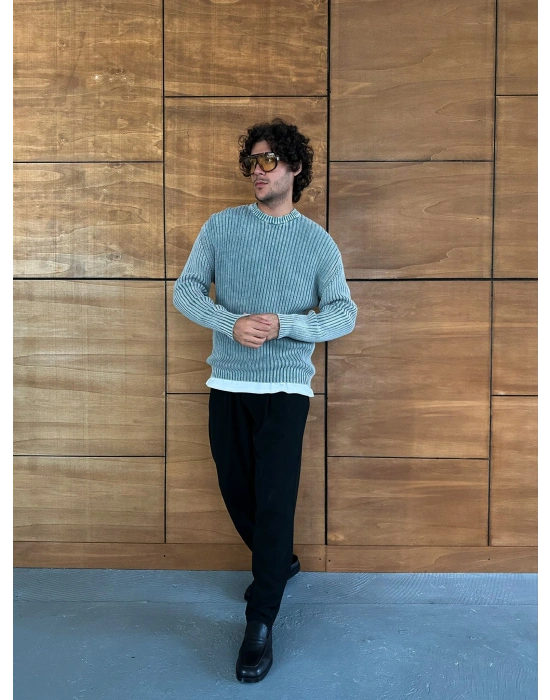 BASİC YIKAMALI MRCH TRİKO MAVİ