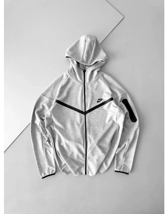 BASKILI OVERSİZE TECH HIRKA GRİ