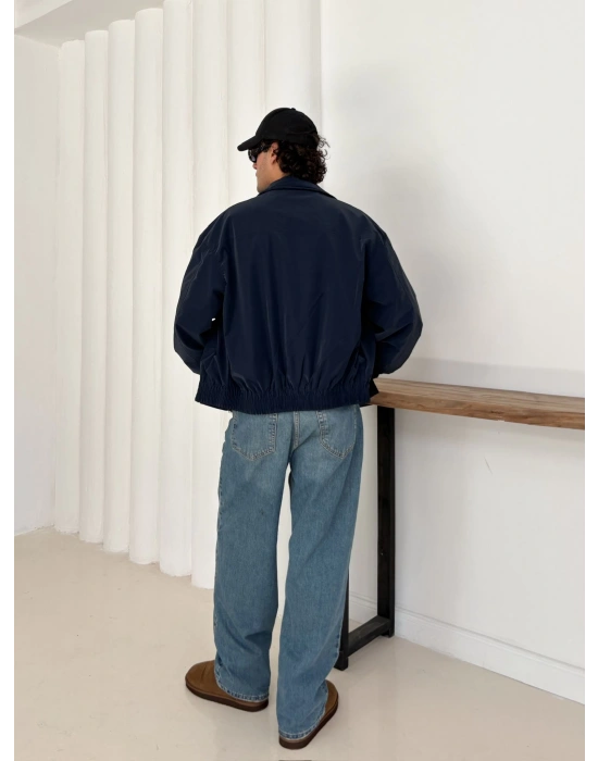 CARBON KUMAŞ STWD CROP CEKET LACİVERT