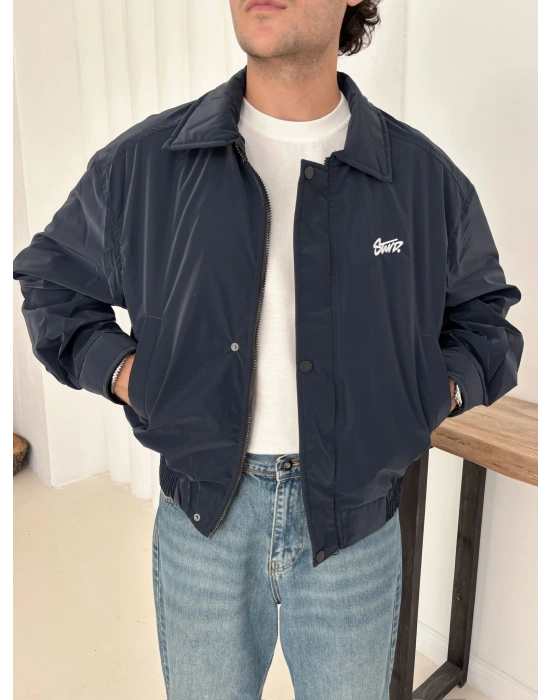 CARBON KUMAŞ STWD CROP CEKET LACİVERT