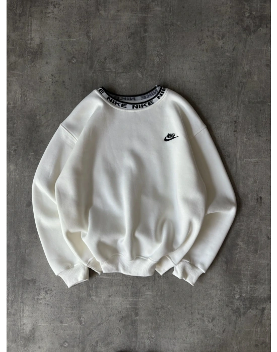 BOYUN RİBANA GÖGÜS NAKIŞ NK SWEAT BEYAZ