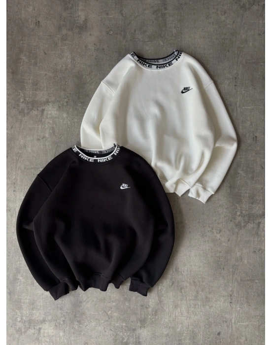 BOYUN RİBANA GÖGÜS NAKIŞ NK SWEAT BEYAZ