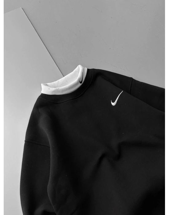 BOYUNLUK DETAY NK OVERSİZE SWEAT SİYAH