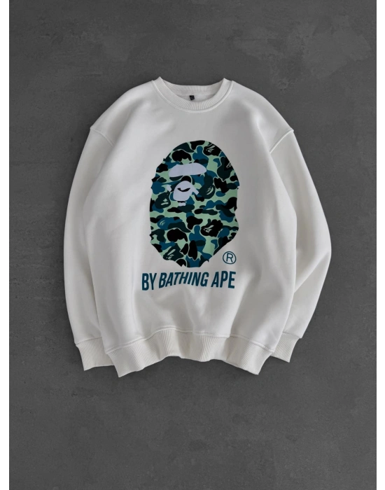 BP APE 3 İPLİK ŞARDONLU SWEAT BEYAZ