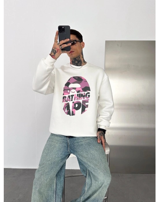 BP BATHİNG 3 İPLİK ŞARDONLU SWEAT BEYAZ
