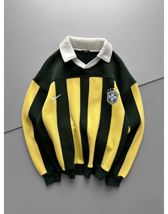 BRASİL POLO YAKA GÖGÜSTEN BİYELİ SWEAT