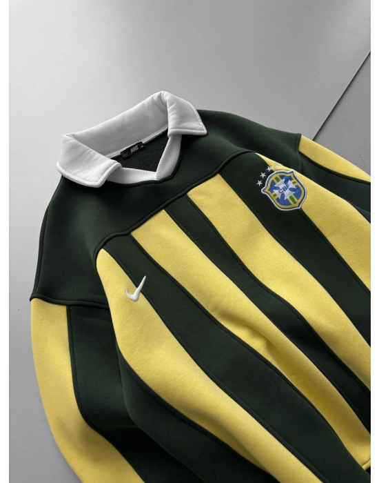 BRASİL POLO YAKA GÖGÜSTEN BİYELİ SWEAT