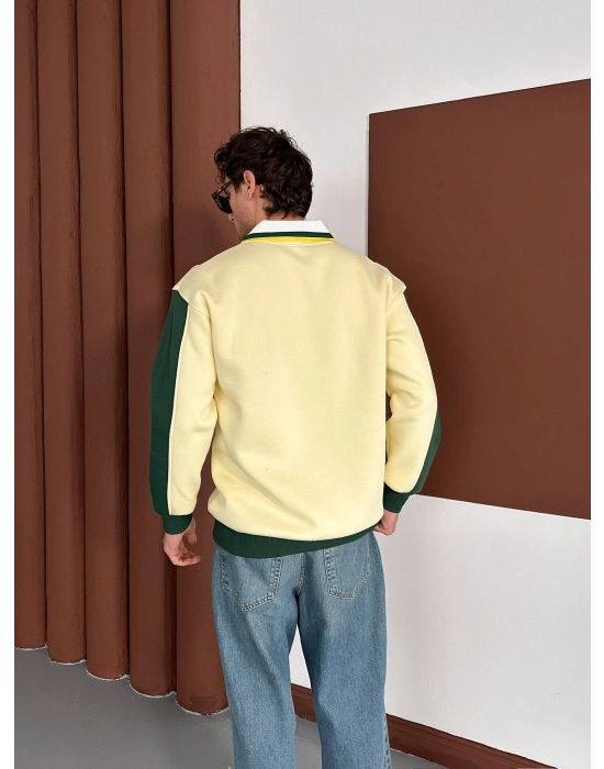 BRASİL POLO YAKA KALIN ŞERİT OVERSİZE SWEAT