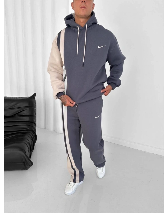 YAN ŞERİT ÇİFT RENK DETAY 3 İPLİK EŞOFMAN TAKIMI