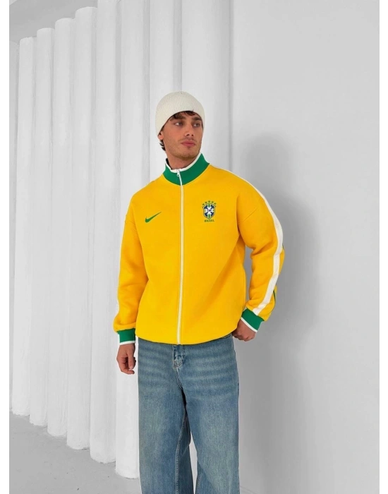 BRAZİL 3 İPLİK ŞARDONLU HIRKA SARI
