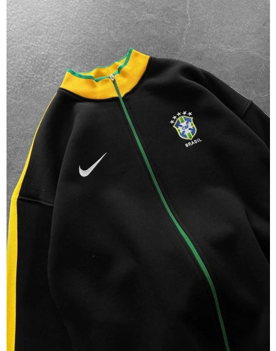 BRAZİL 3 İPLİK ŞARDONLU HIRKA SİYAH