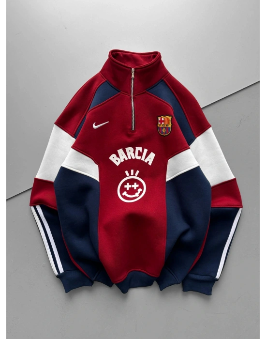 BRC YARIM FERMUAR BARCIA SWEAT KIRMIZI