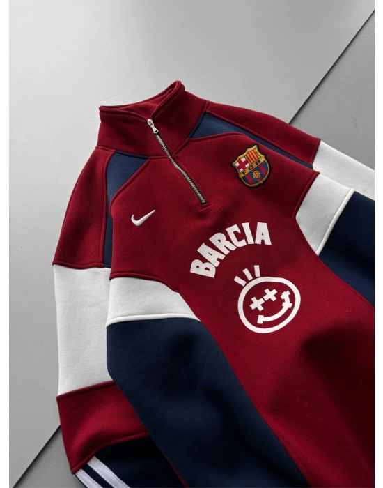 BRC YARIM FERMUAR BARCIA SWEAT KIRMIZI