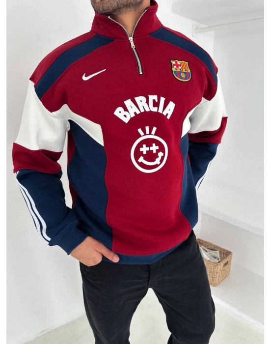 BRC YARIM FERMUAR BARCIA SWEAT KIRMIZI