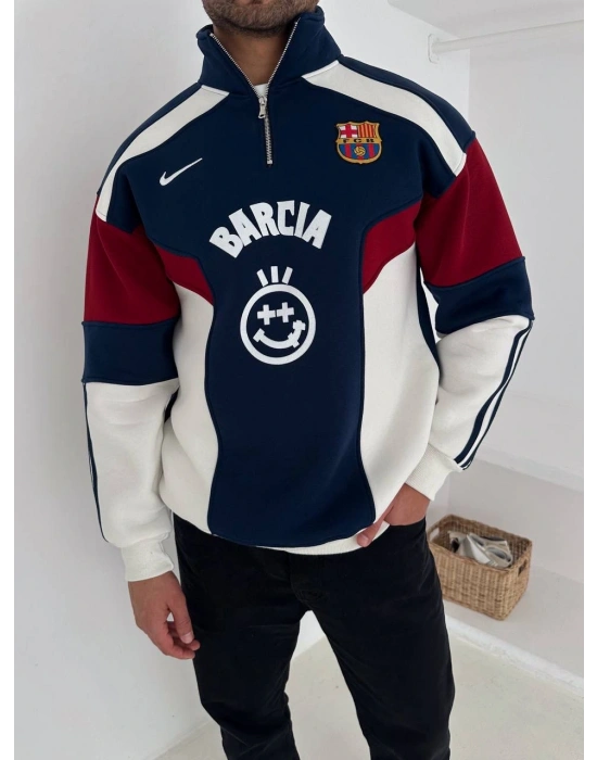 BRC YARIM FERMUAR BARCIA SWEAT LACİVERT