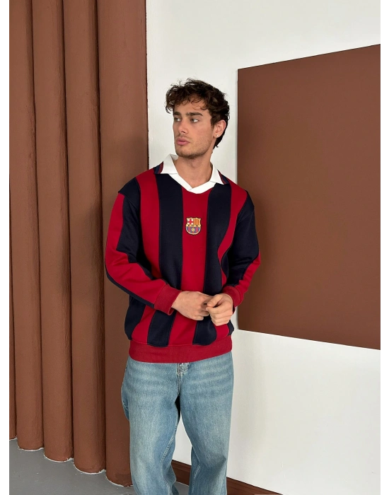 BRCA POLO YAKA KALIN ŞERİT OVERSİZE SWEAT