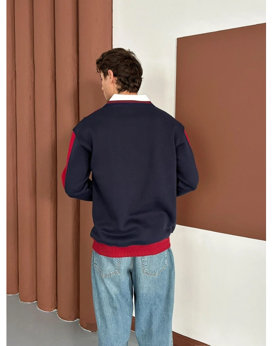 BRCA POLO YAKA KALIN ŞERİT OVERSİZE SWEAT