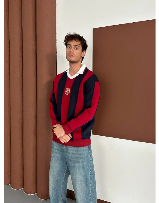 BRCA POLO YAKA KALIN ŞERİT OVERSİZE SWEAT