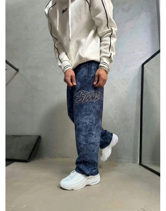 BÜYÜK NAKIŞLI YIKAMALI 3 İPLİK BAGGY EŞOFMAN LACİ