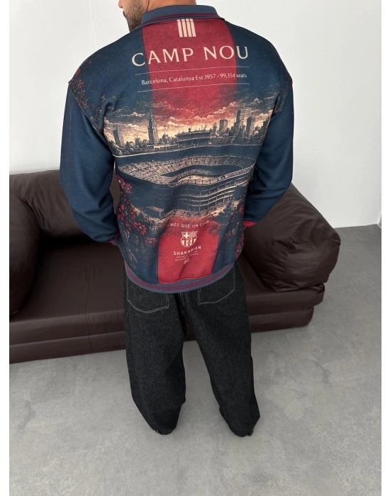 CAMP NOU 3 İPLİK PAMUKLU YAKALI SWEAT
