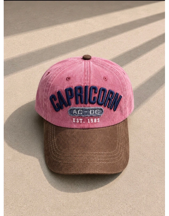 CAPRİCORN YIKAMALI ŞAPKA PEMBE