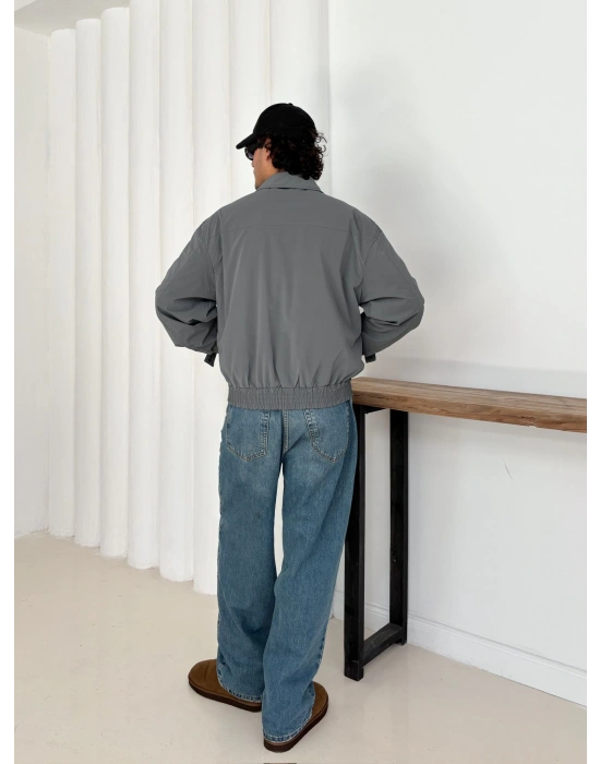 CARBON KUMAŞ STWD CROP CEKET GRİ