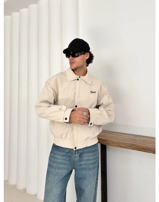 CARBON KUMAŞ STWD CROP CEKET KREM