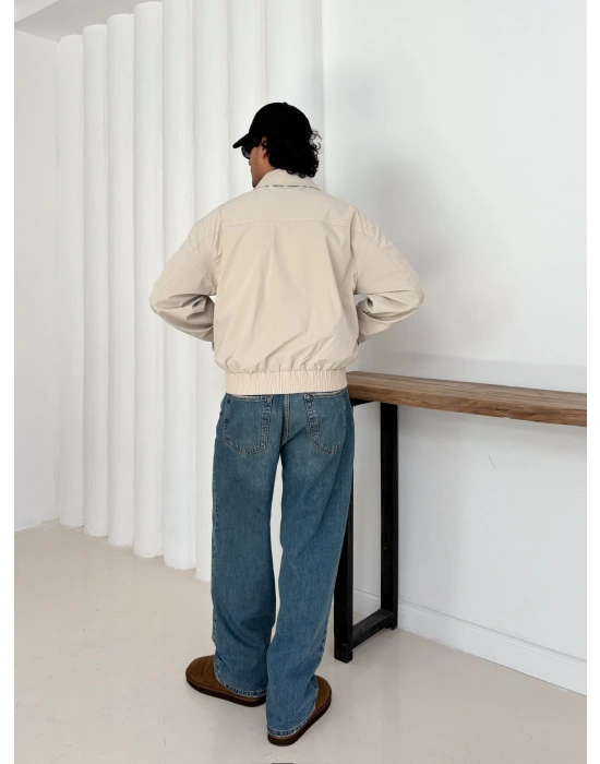 CARBON KUMAŞ STWD CROP CEKET KREM