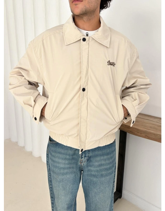 CARBON KUMAŞ STWD CROP CEKET KREM