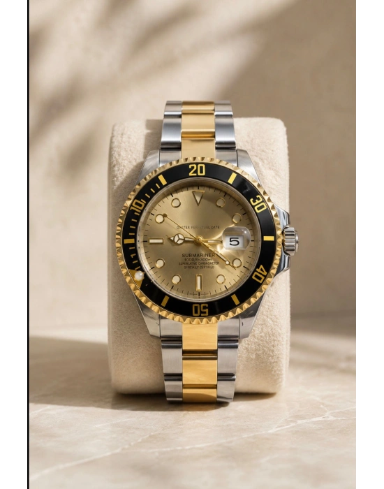 ÇERÇEVELİ RLX MODEL SAAT GOLDA GOLD
