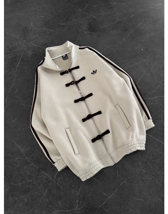 CHİN OVERSİZE 3 İPLİK PAMUKLU HIRKA BEJ