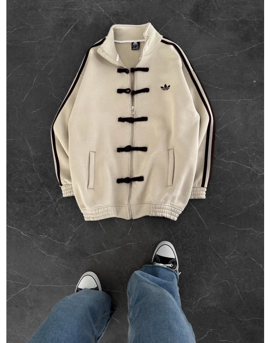 CHİN OVERSİZE 3 İPLİK PAMUKLU HIRKA BEJ