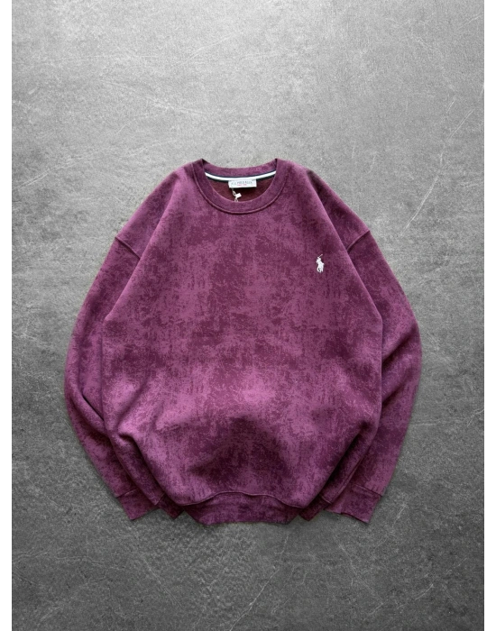 YIKAMALI PL 3 İPLİK PAMUKLU SWEAT BORDO