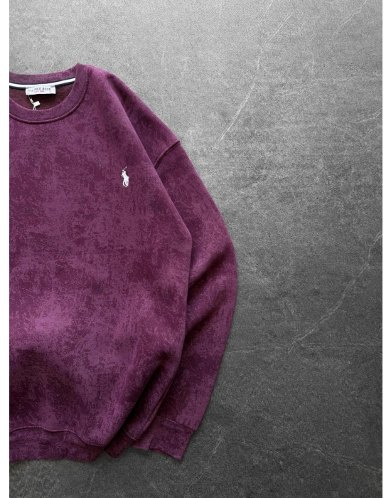 YIKAMALI PL 3 İPLİK PAMUKLU SWEAT BORDO