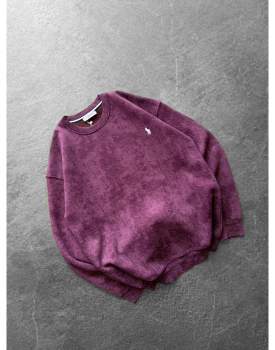 YIKAMALI PL 3 İPLİK PAMUKLU SWEAT BORDO