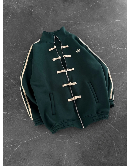CHİN OVERSİZE 3 İPLİK PAMUKLU HIRKA HAKİ