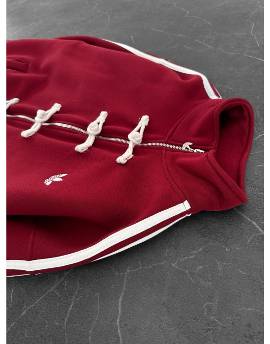 CHİN OVERSİZE 3 İPLİK PAMUKLU HIRKA KIRMIZI