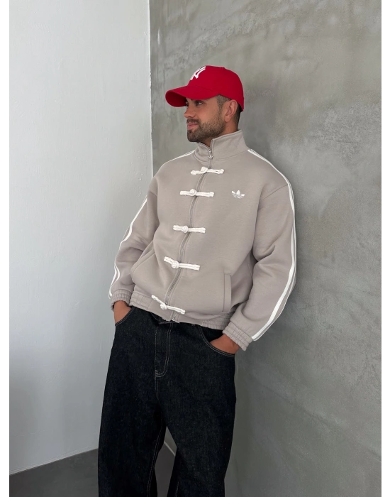 CHİN OVERSİZE 3 İPLİK PAMUKLU HIRKA KREM